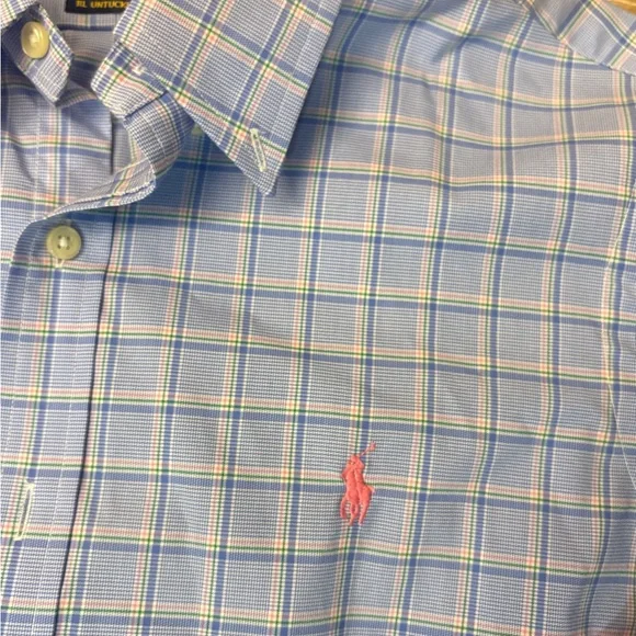 Ralph Lauren Light Blue Plaid Men's Shirt - Picture 5 of 5